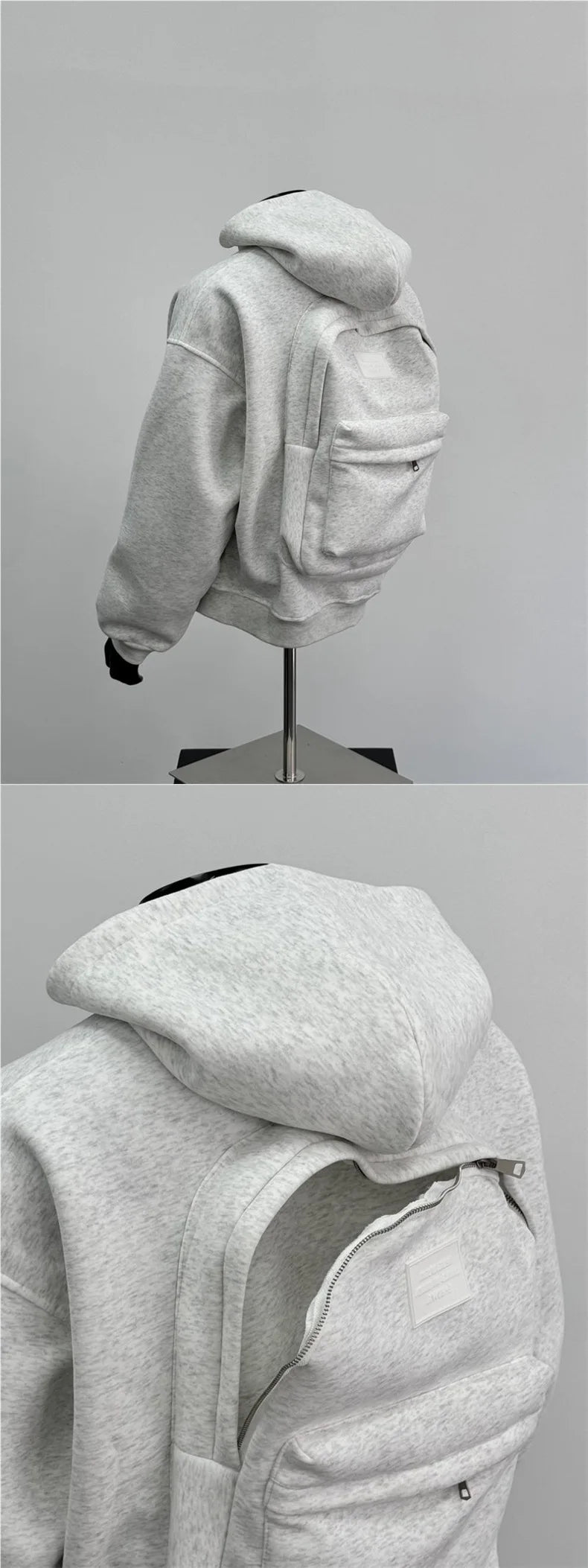 USA Fashion Spring 2025 New Hooded Sweatshirt Men's Back Backpack Design Sense Casual Top Jacket Male and Female Clothing