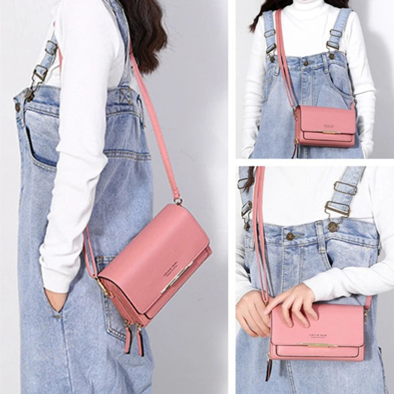 2024 Women's Wallet Korean Handbag Multi Card Large Capacity Casual Shoulder Bag Mobile Phone Packet Fashion New Style