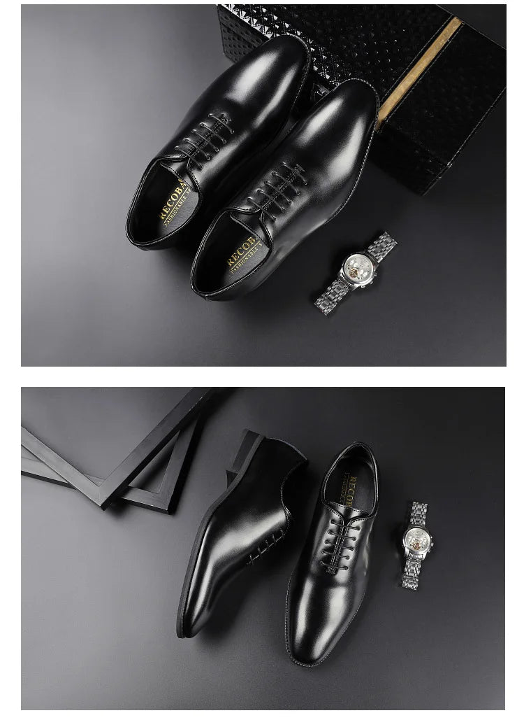 2024 Newest Men Dress Shoes Vintage Designer Business Office Lace-Up Dress Shoes Men Genuine Leather Oxford Shoes For Men