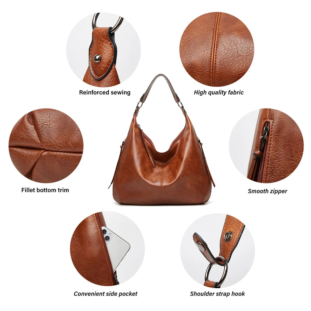 AMAZONY 2024 Women Luxury Bag Casual Tote Female Fashion Summer Beach Handbag Lady Popular Soft High Quality Leather Shoulder Shopping Bag