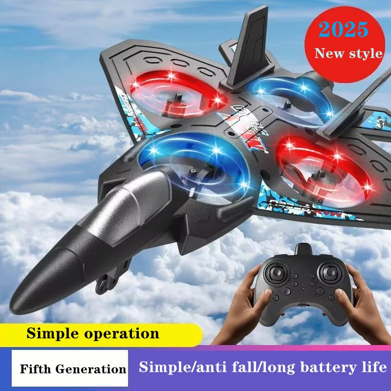 RC Plane 2.4G Remote Control Aircraft Gravity Sensing Helicopter Glider with Light EPP Foam Fighters for Boys Children