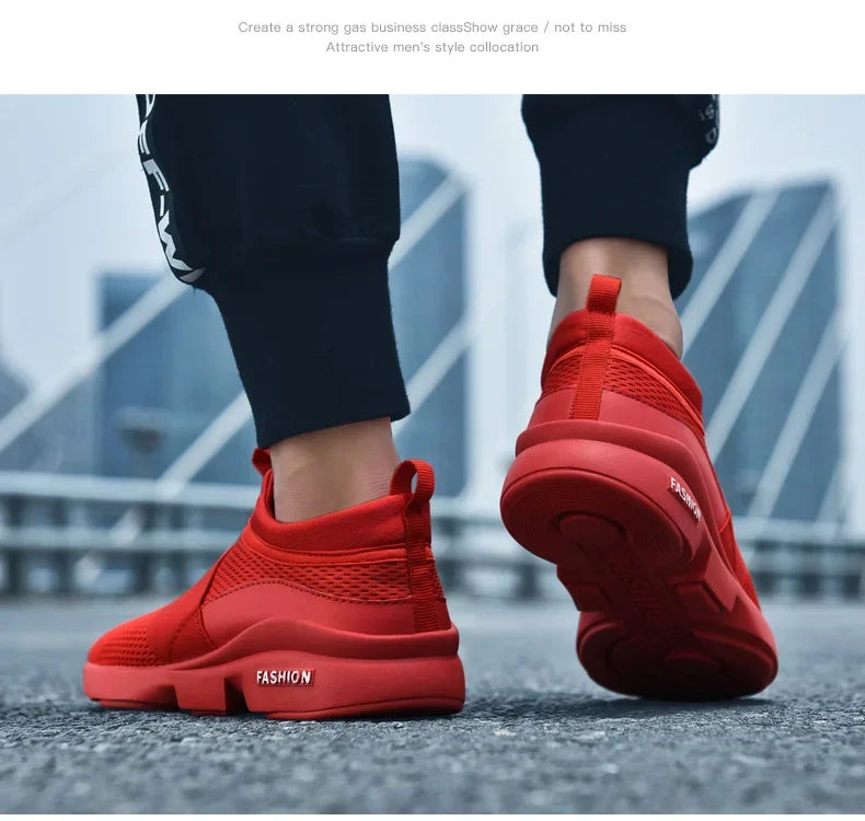 2025 Men Casual Shoes Sneakers Fashion Loafers Comfortable Mesh Mens Shoes Footwear Lightweight Walking Shoes White Size 46 Big Big SALES Now