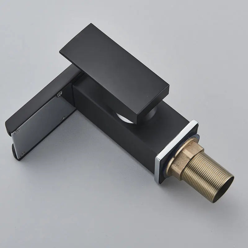 Brass LED Waterfall Bathroom Basin Faucet Deck Mount Cold Hot Water Mixer Crane Tap Short or Tall Tapware Water Flow Motor Free shipping