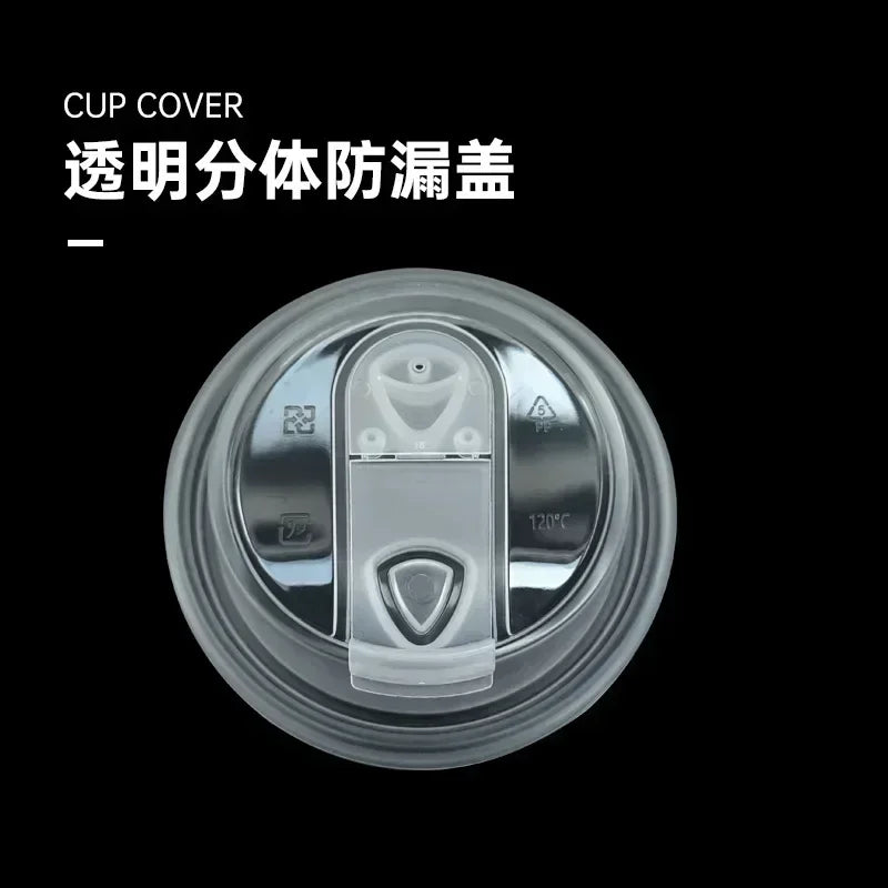 100pcs 90 Caliber Matte Cup Cover Disposable Coffee Milk Tea Take-out Food Packing Cup Lid Leak Proof Clear Plastic Cups Lid