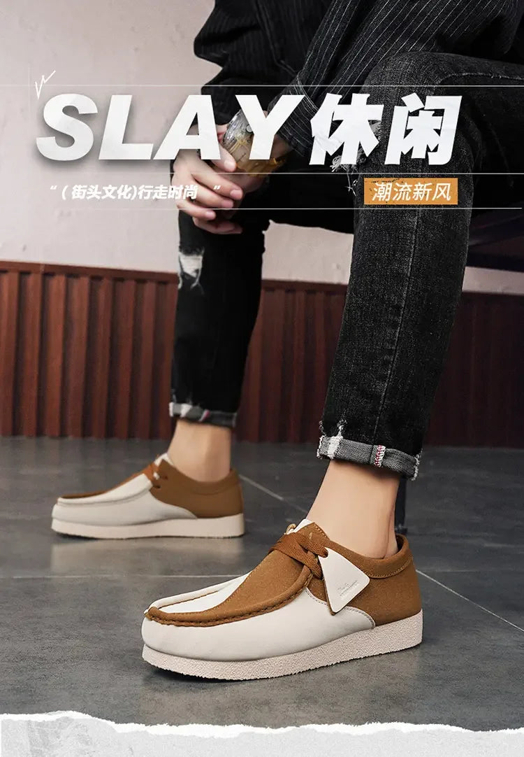 Spring New Retro Trendy One Step Fashion Men's Casual Shoes Outdoor Large Size Versatile Wear resistant Thick soled Men's Shoes