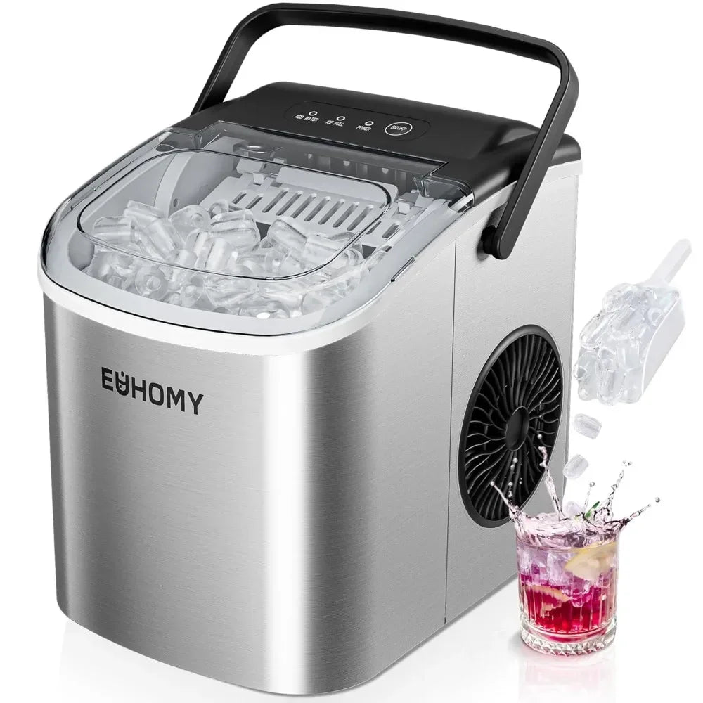 Countertop Ice Maker Machine, 26lbs in 24Hrs, 9 Ice Cubes Ready in 6 Mins, Auto-Cleaning Portable Ice Maker multicoloured