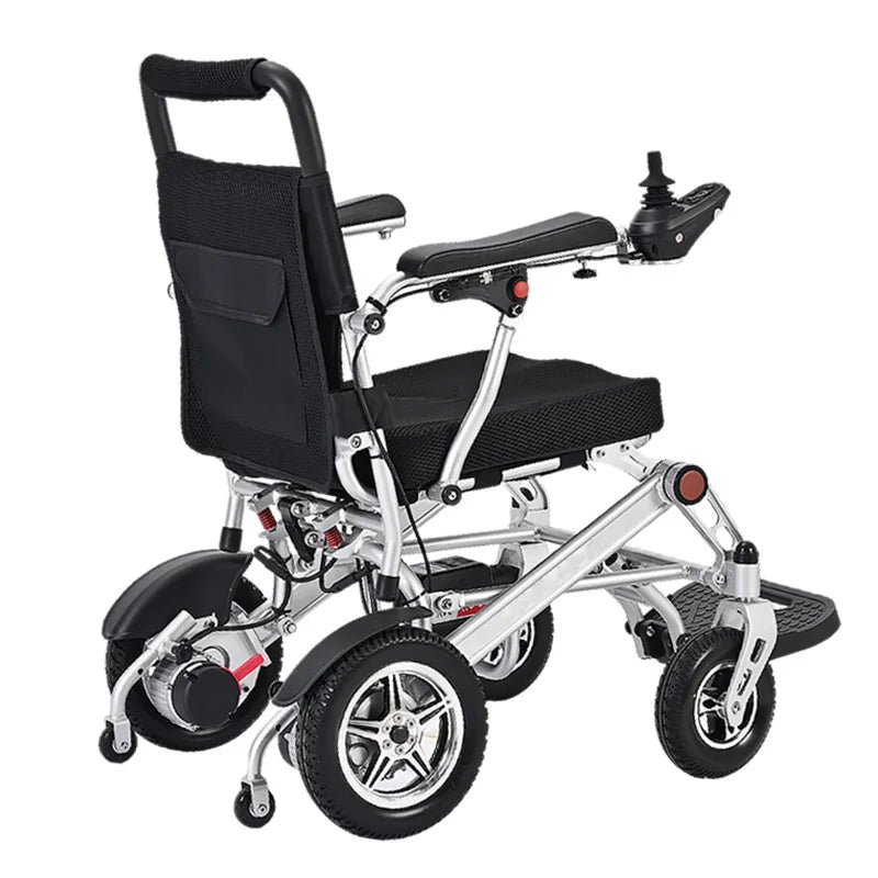 Seniors Disabled Elderly Nursing Health Care Products Khaki Folding Transport Electric Wheelchair with Arms Removable Footrest