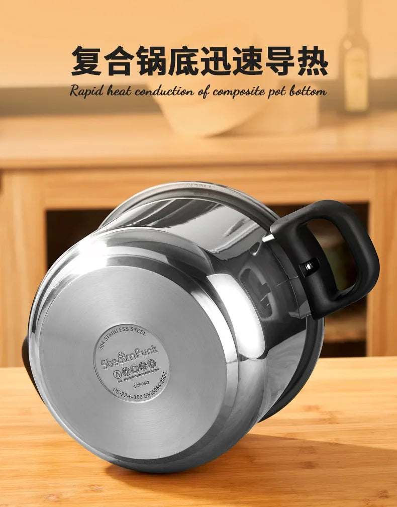 100Kpa Pressure cooker Stainless steel non stick pan 360 degrees Open close pressure cookers kitchen Non coating Pressure canner