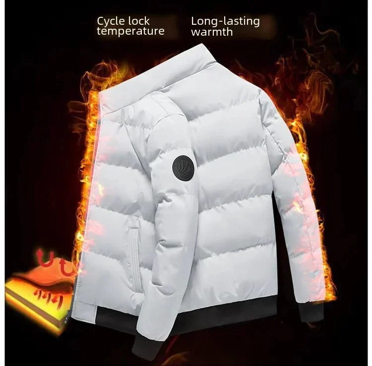 2025 Men's Cotton-padded Jacket, Tiger Head Logo, Short, Thick, Casual, Men's Parkas, Winter Trend, Windproof Jacket, xs-5XL