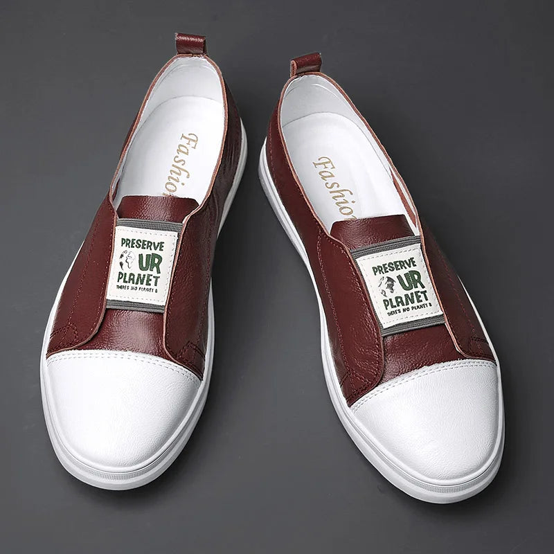 TINTINOS NEW 2024 Hot Sale Mens Sneakers New Light Casual Shoes for Men Breathable Flats Slip on Man Leather Shoes Comfortable Summer Skate Shoes