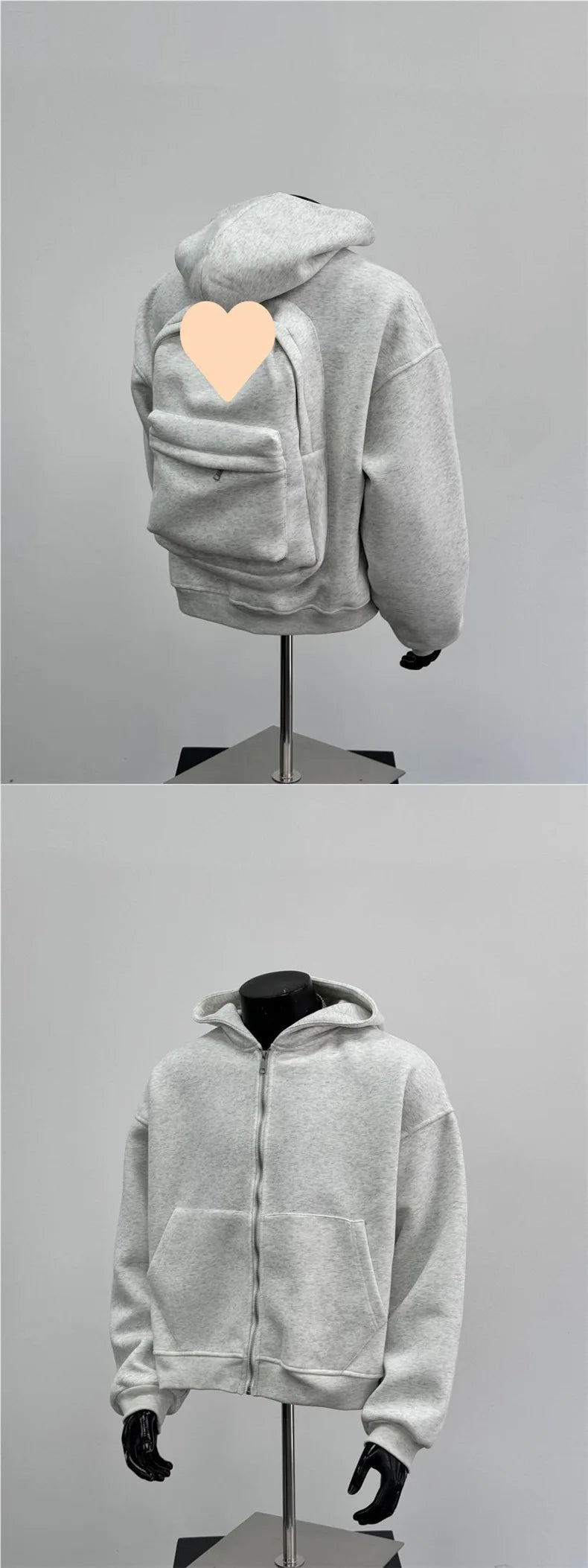USA Fashion Spring 2025 New Hooded Sweatshirt Men's Back Backpack Design Sense Casual Top Jacket Male and Female Clothing