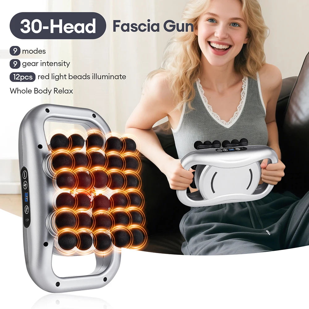30-Head Fascia Gun High-Frequency Vibration Body Massage Gun Back and Waist Massager Neck Shoulder Massager Muscle masajeador