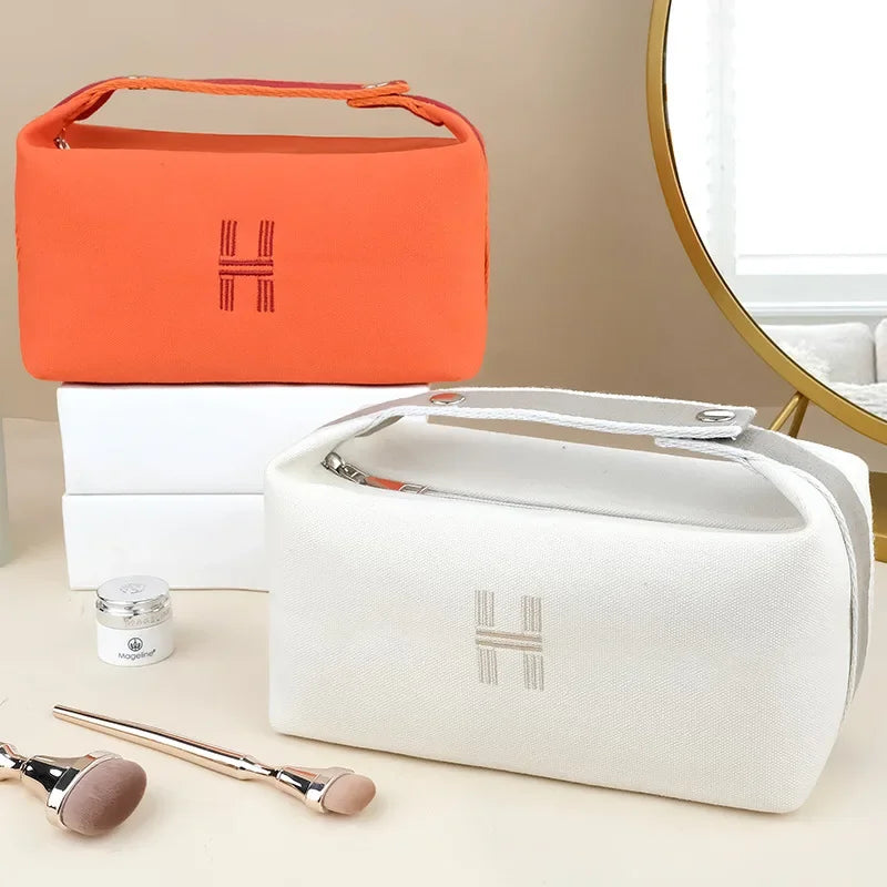 AMAZONY 2024 Waterproof Women Travel Cosmetic Bag Canvas Makeup Pouch overnight weekend Suitcase Storage Gadgets Case Toiletry Organizer