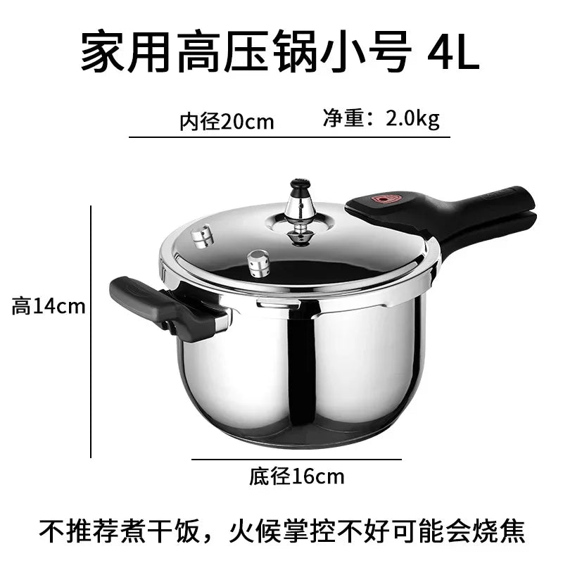 100Kpa Pressure cooker Stainless steel non stick pan 360 degrees Open close pressure cookers kitchen Non coating Pressure canner