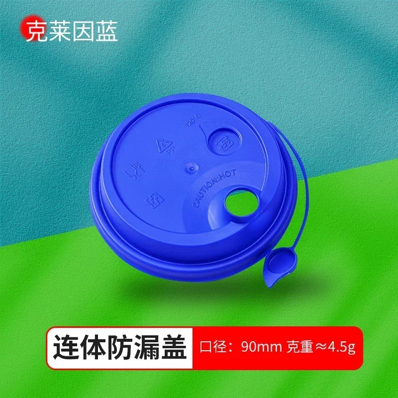 50pcs 90mm Caliber Injection Molded Leak Proof Cup Lids One Time Packaged Milk Tea Coffee Cup Lid Thickened One-piece Cover