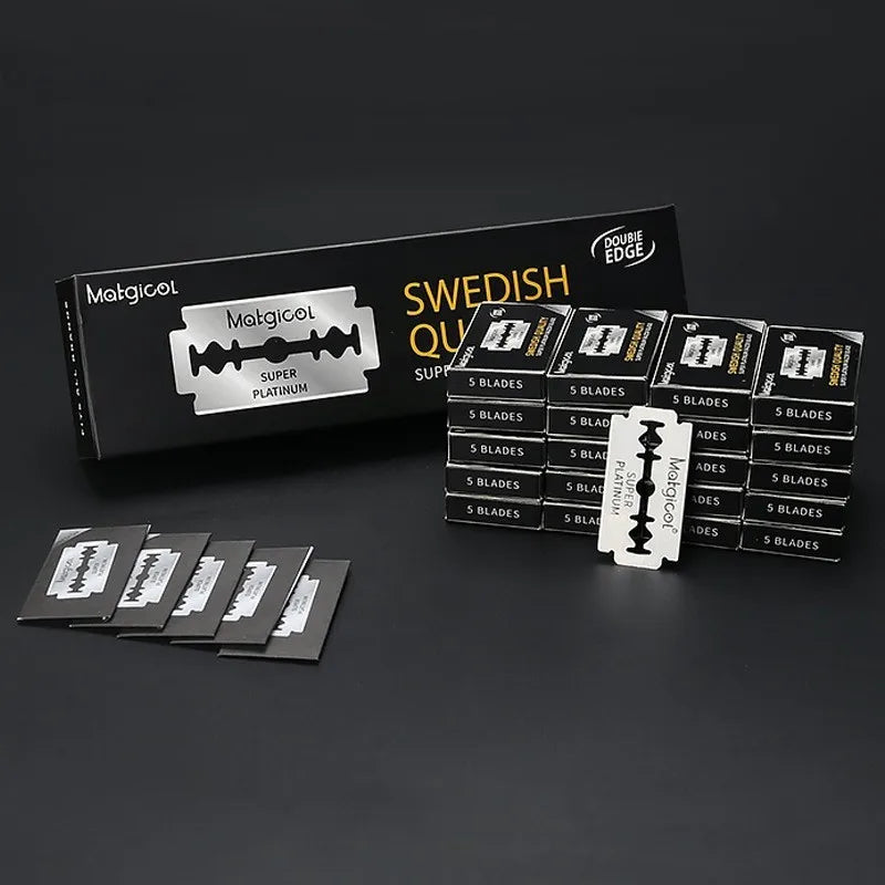 100pcs Double Edge Razor Blades Men's Razor Blades Shaving Stainless Steel Shaving Blades Manual Razor Blade Shaving Tool