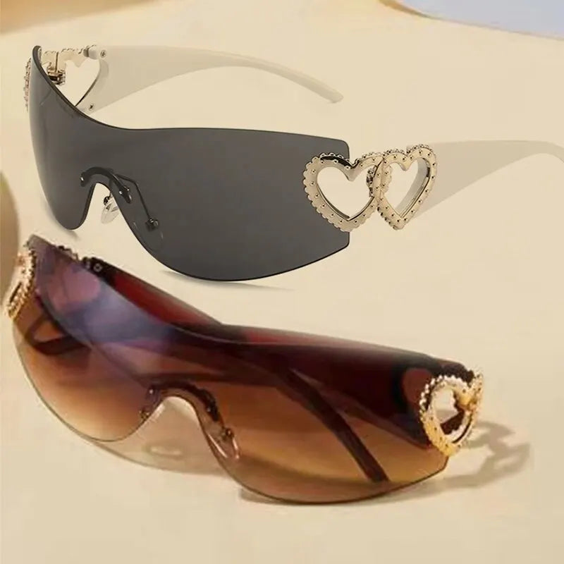 2 Pcs Summer Summer One Piece Sunglasses Goggle Women