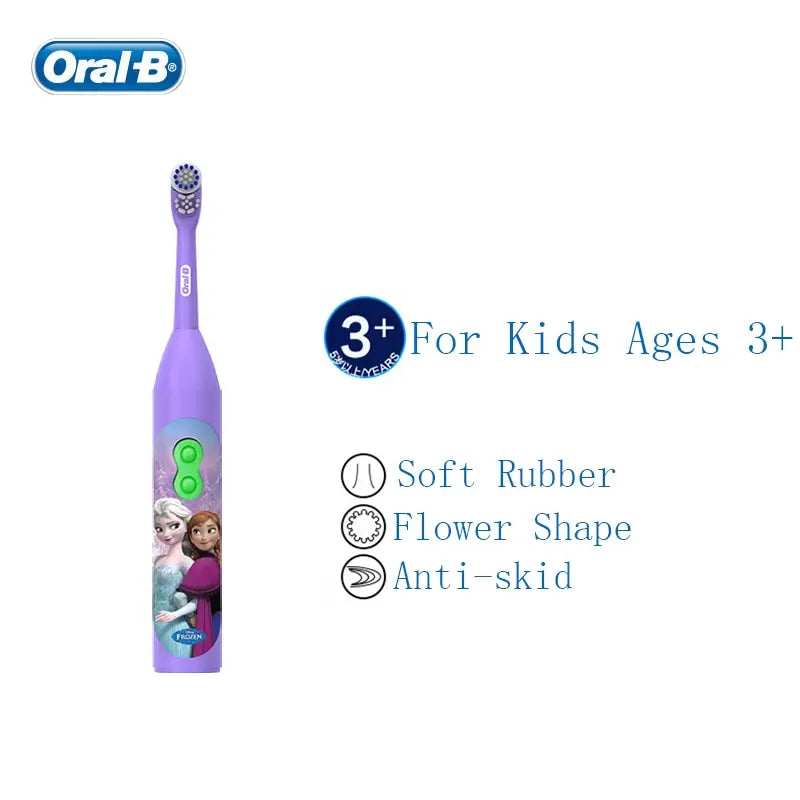 Oral B Children Electric Toothbrush for Kids Ages 3+ Soft DuPont Bristles 7200 Times Rotation Min Dual Clean AA Battery Princess