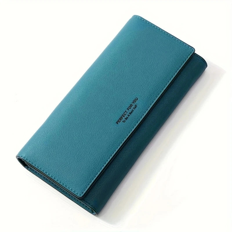 2024 New Simple Women Leather Wallet Designer Clutch Female Long Wallets Ladies Purses Strap Money Clip Card Holder Carteras