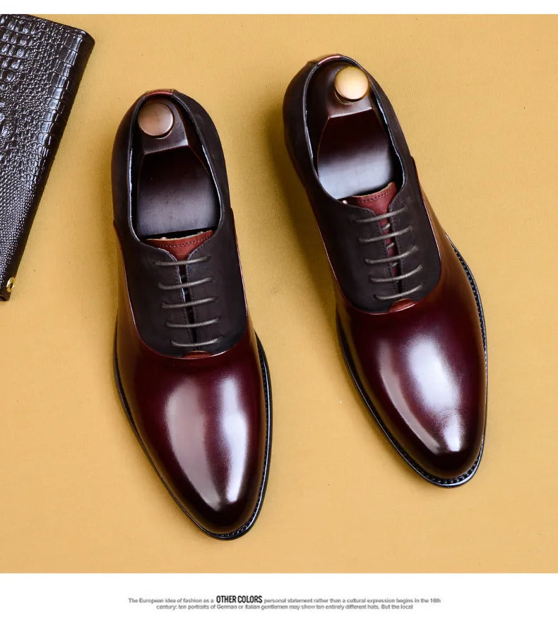 2024 New Italian Handmade Shoes British Style Formal Men's Oxford Shoe Genuine Leather Business Dress Shoes Retro Men's Shoes