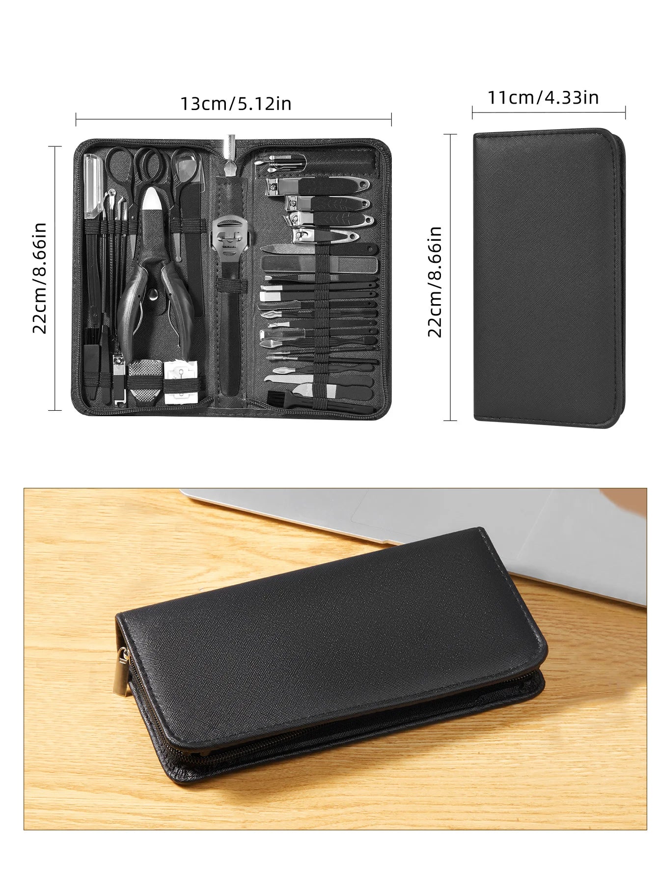 11/40pcs Manicure tool set Stainless Steel pedicure set Nail clipper Portable tool set Nail clippers Nail file
