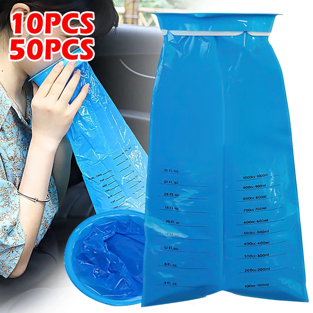 10-100Pc 1000ml Vomit Bags Disposable Barf Bags Puke Nausea Bags for Travel Plane Motion Sickness Car Aircraft Bus Kids Pregnant