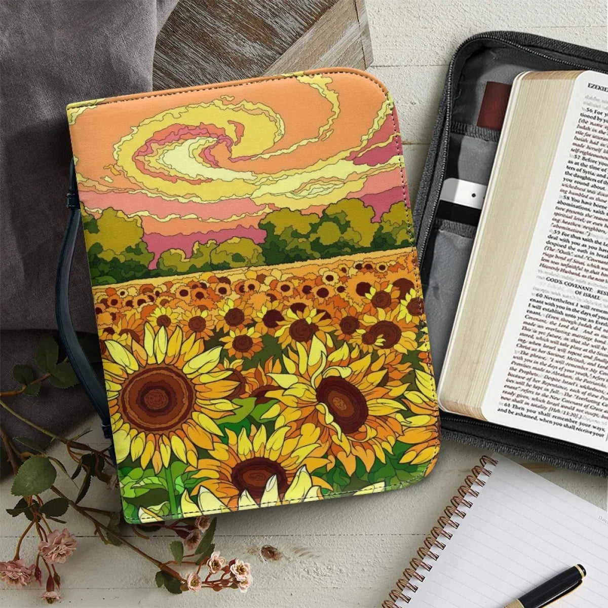 Holy Scriptures Bags Bible Hymns Printing PU Leather Handbags Carrying Book Case Study Book Holy Storage Boxes Bolsa Mujer