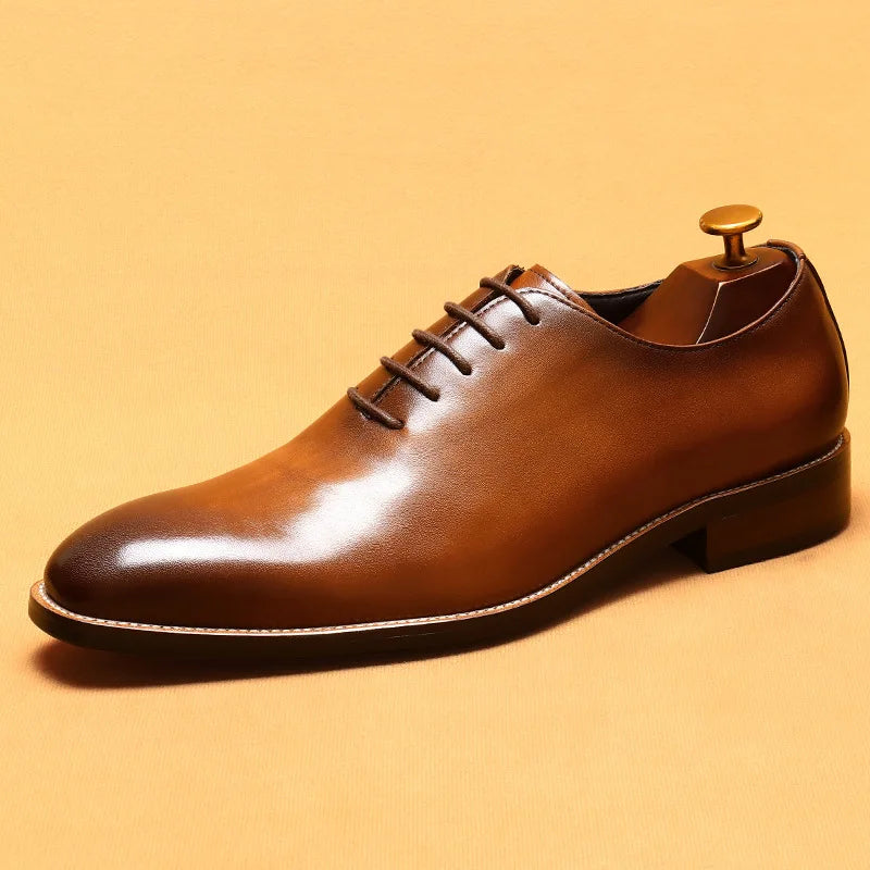 2024-2025 Italian Design Genuine Leather Shoes for Men Business Shoes Lace Up Oxfords Male Wedding Dress Shoes Men Plus Size 37-46