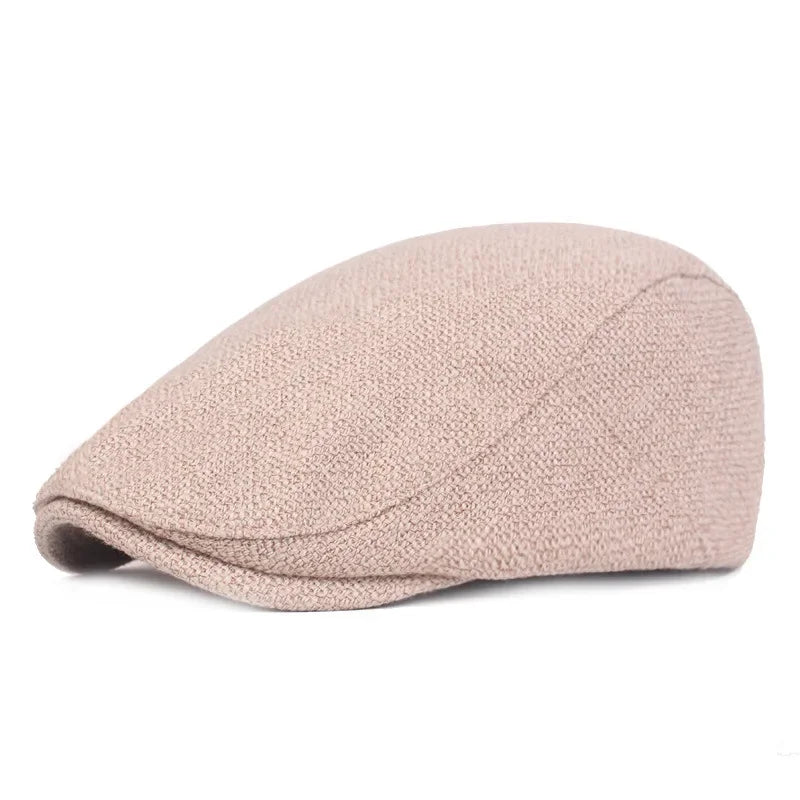 2025 Retro Men's Hats Cotton Visors Herringbone Flat Caps Casual Artist Peaked Cap Gorras