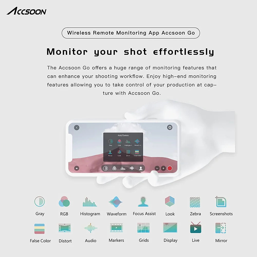 Accsoon CineView HE 2.4Ghz 5Ghz Dual Band Wireless Video Transmitter Receiver Multi-Spectrum Wireless Video Transmission System