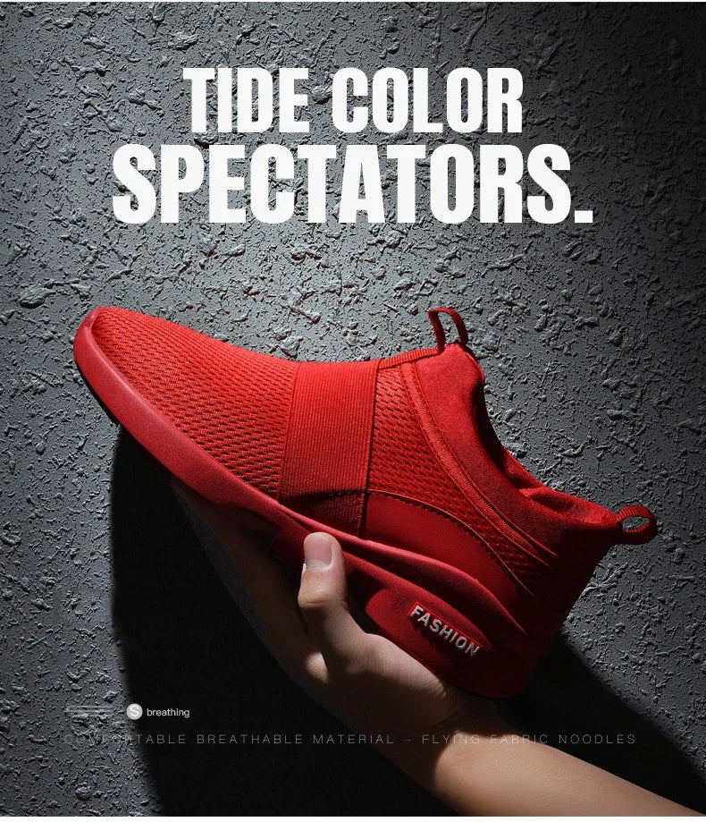 2025 Men Casual Shoes Sneakers Fashion Loafers Comfortable Mesh Mens Shoes Footwear Lightweight Walking Shoes White Size 46 Big Big SALES Now