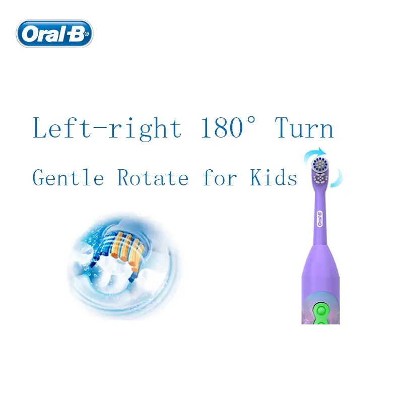 Oral B Children Electric Toothbrush for Kids Ages 3+ Soft DuPont Bristles 7200 Times Rotation Min Dual Clean AA Battery Princess