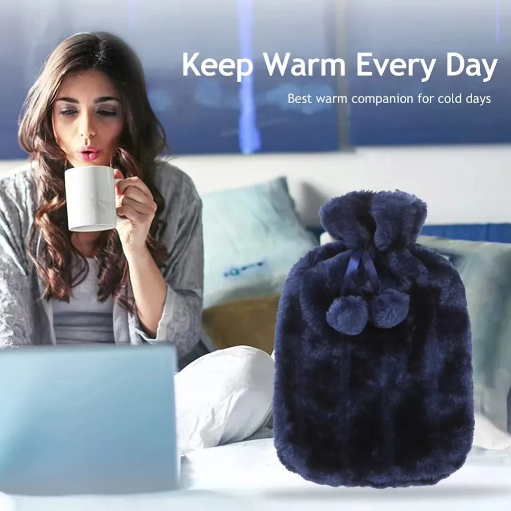 Removable Hot Water Bottle Cover Explosion Proof Leak-proof Plush Covering Portable and Reusable Cold-proof Hand Feet Warmer