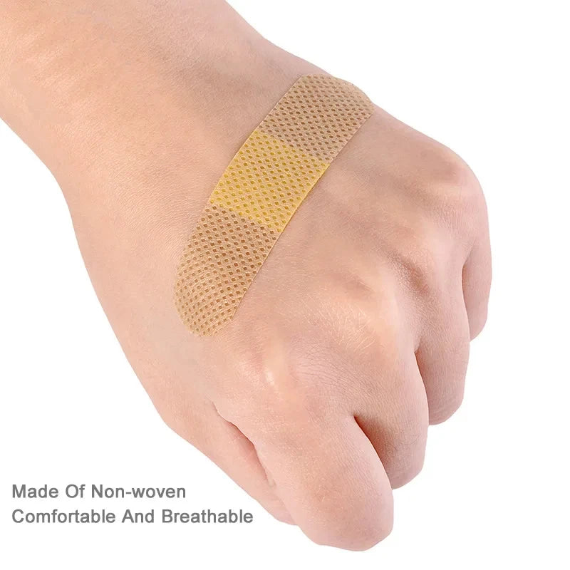100pcspack Waterproof Wound Dressing Patches Tape First Aid Self-Adhesive Plaster Bandage Non-woven Fabrics Band Aid for Kids