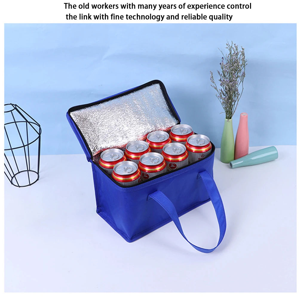 Portable Lunch Cooler Bag Folding Insulation Picnic Ice Pack Food Thermal Bag Drink Carrier Insulated Bags Beer Delivery Bag