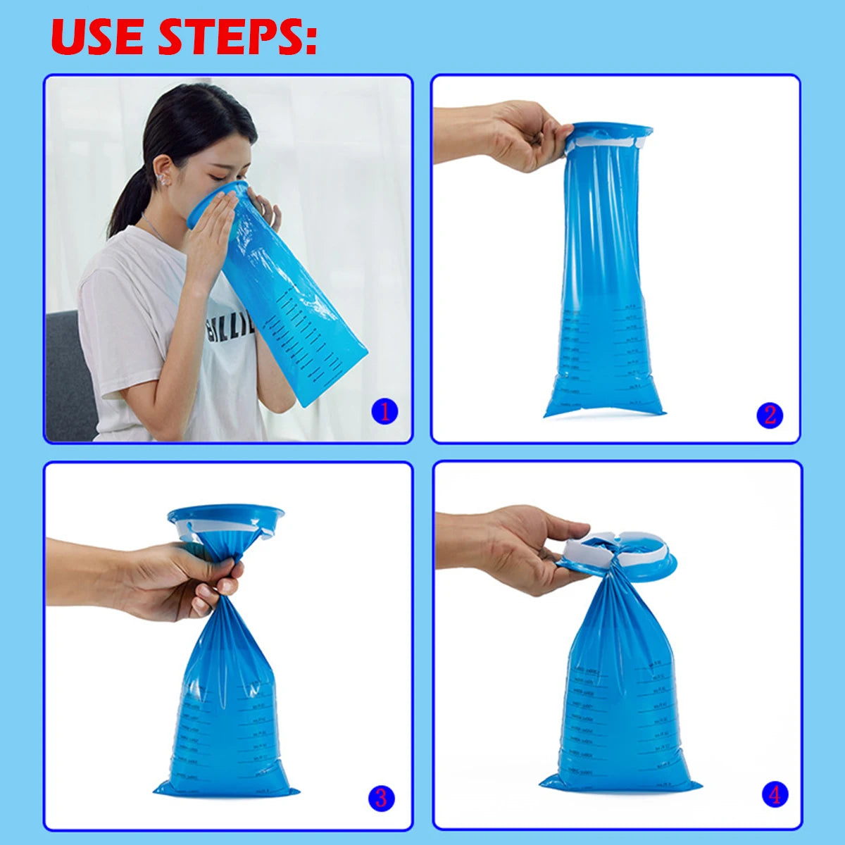10-100Pc 1000ml Vomit Bags Disposable Barf Bags Puke Nausea Bags for Travel Plane Motion Sickness Car Aircraft Bus Kids Pregnant