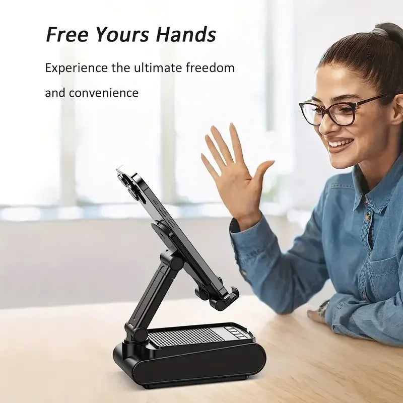 Brand New Mobile Phone Holder Stand With Bluetooth Speaker Adjustable Tablet Desktop Live Lazy Bracket Support Portable Wireless Speaker