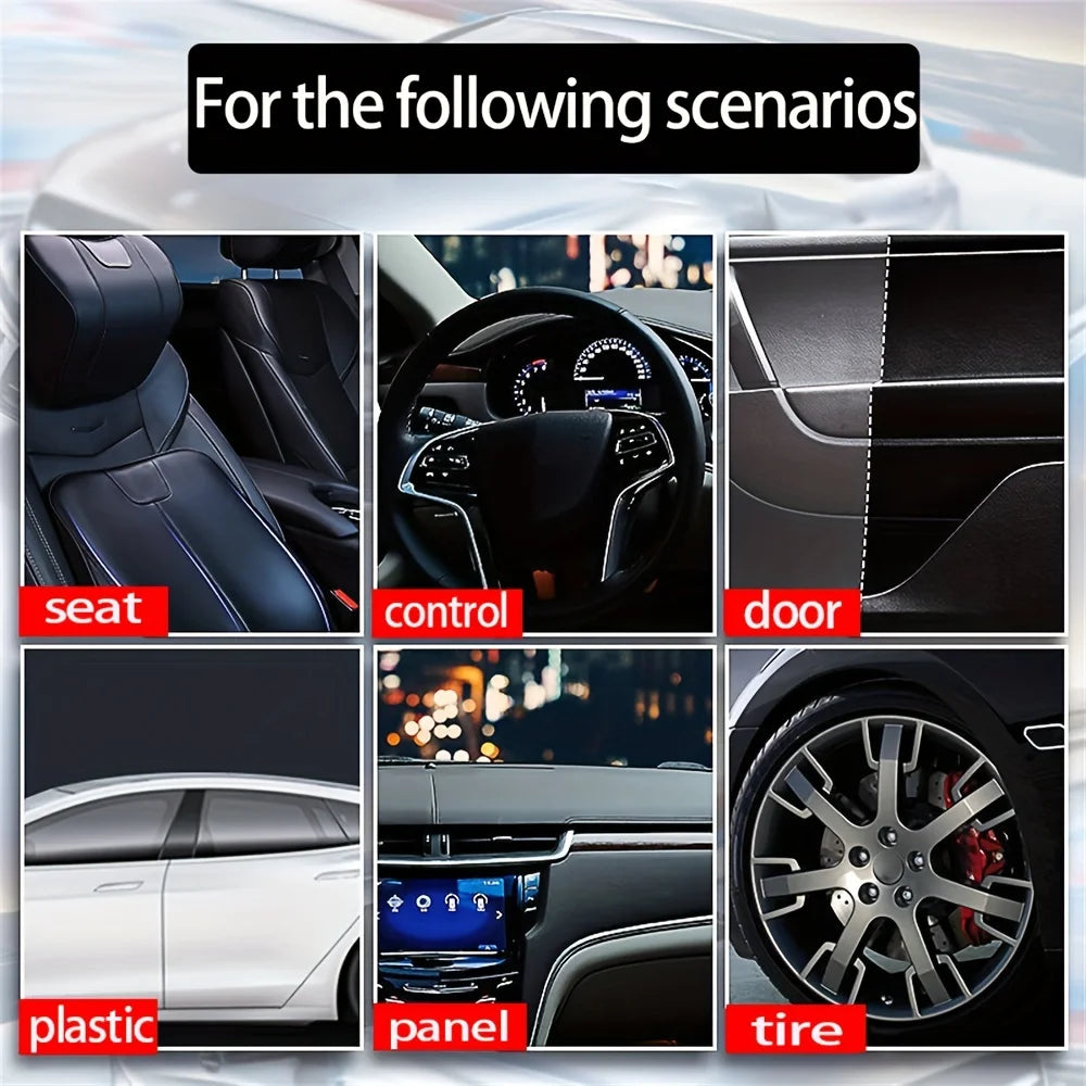 Universal Rubber Refresh Wax - Long-lasting Black Coat Repair, Leather Repair Polish, Hydrophobic Car Detail Care