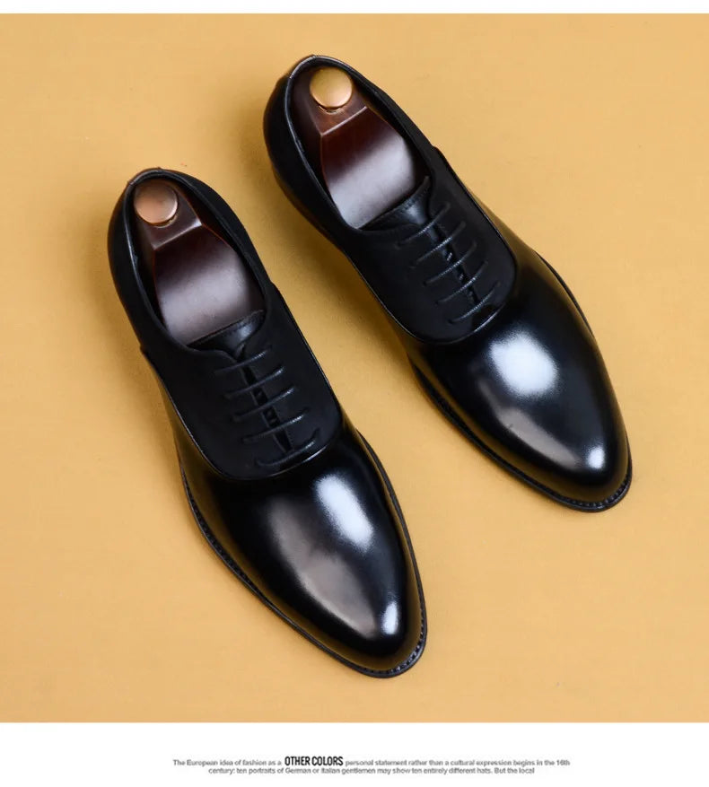 2024 New Italian Handmade Shoes British Style Formal Men's Oxford Shoe Genuine Leather Business Dress Shoes Retro Men's Shoes