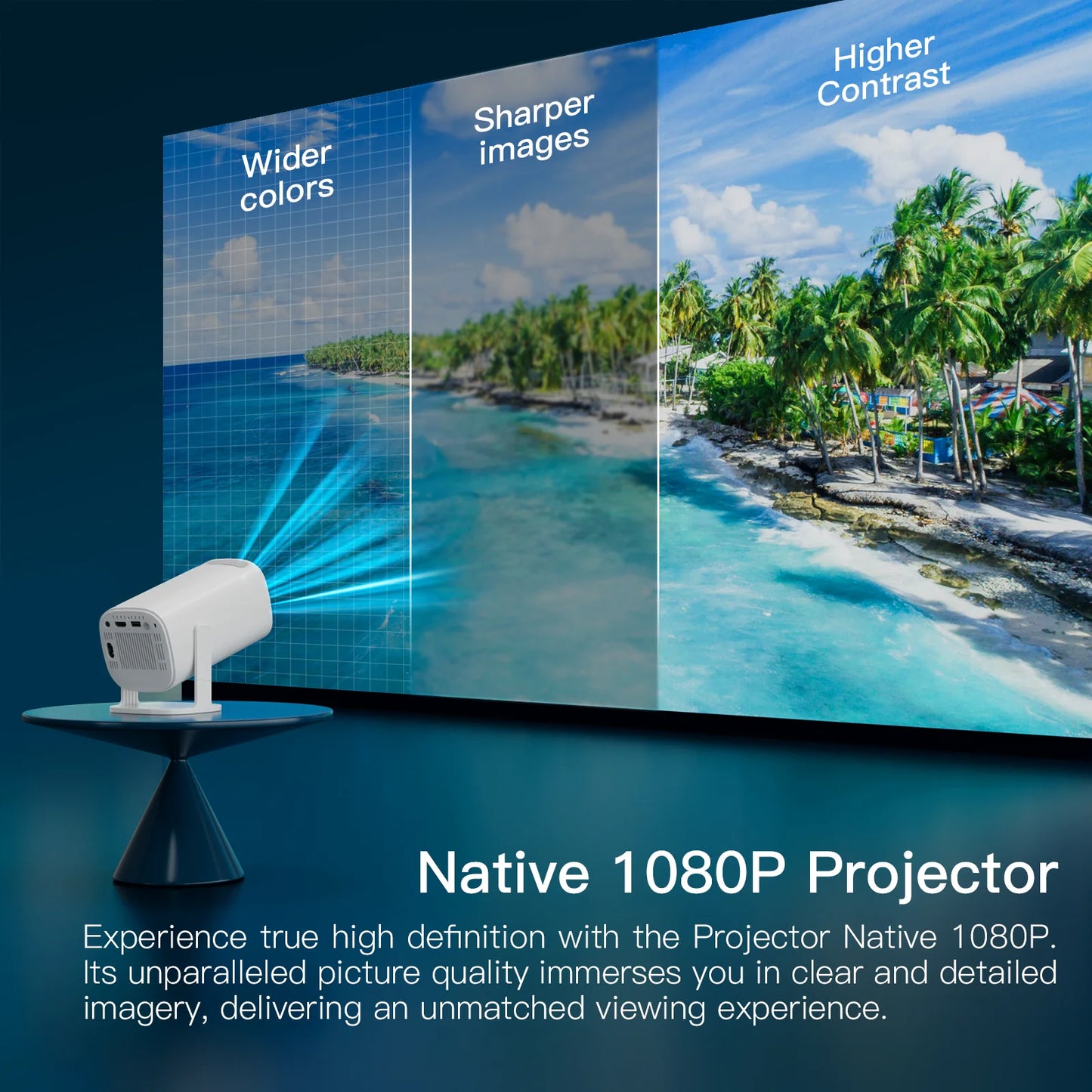 Android 11 Smart Mini Projector with WiFi 6 & Bluetooth - Portable 2.4G/5.8G Pocket Projector for Outdoor Entertainment