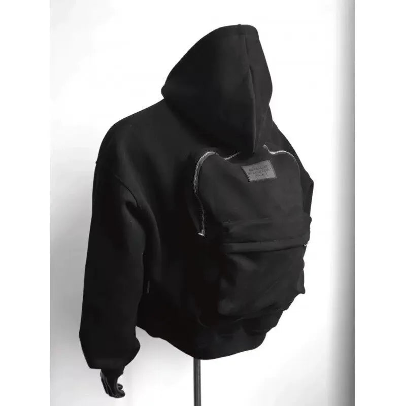 USA Fashion Spring 2025 New Hooded Sweatshirt Men's Back Backpack Design Sense Casual Top Jacket Male and Female Clothing