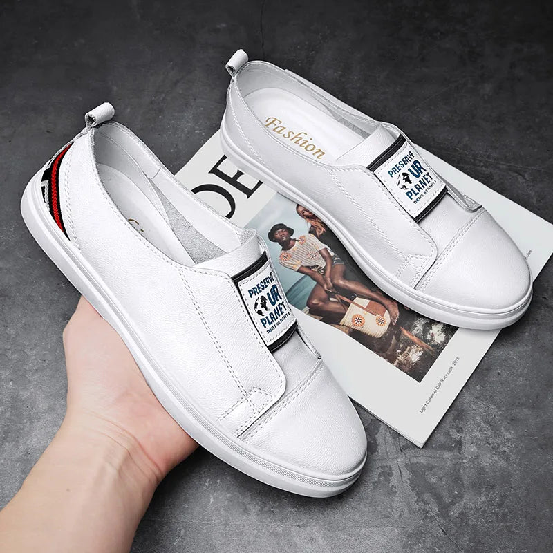 TINTINOS NEW 2024 Hot Sale Mens Sneakers New Light Casual Shoes for Men Breathable Flats Slip on Man Leather Shoes Comfortable Summer Skate Shoes