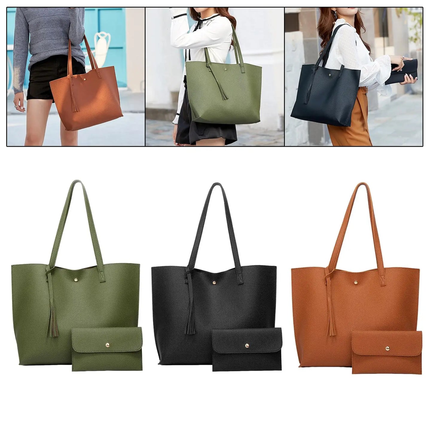 AMAZONY 2024 Handbags for Women, Ladies Handbag Tote Bag Soft PU Leather Large Capacity Womens Top Handle Shoulder Bag