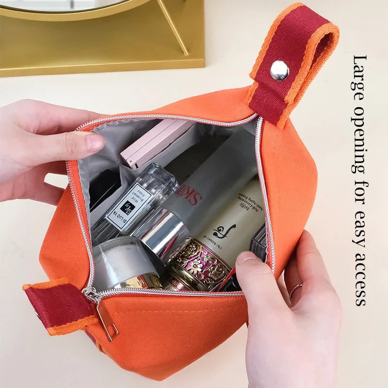 AMAZONY 2024 Waterproof Women Travel Cosmetic Bag Canvas Makeup Pouch overnight weekend Suitcase Storage Gadgets Case Toiletry Organizer