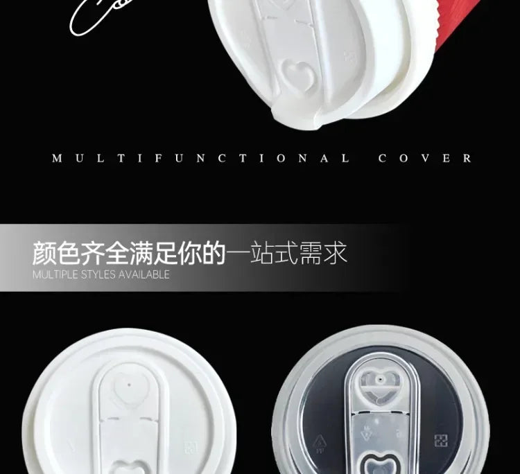 100pcs 90 Caliber Matte Cup Cover Disposable Coffee Milk Tea Take-out Food Packing Cup Lid Leak Proof Clear Plastic Cups Lid