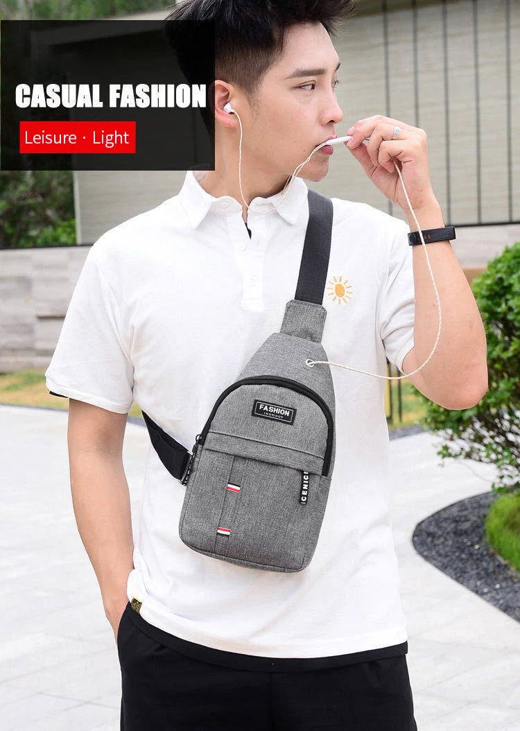 2025 New Chest Bag Messenger Pack Men Simple Nylon Fashion Waterproof One Shoulder Crossbody Bag