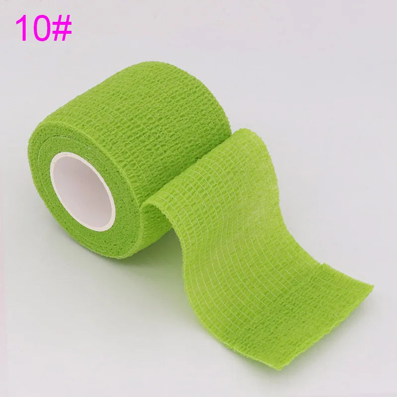 1 Roll 2.5/5/10cm Sport Bandage Self-adhesive Breathable Elastic Bandages for Sports Fixing Finger Wrist Leg Non-woven Bandage