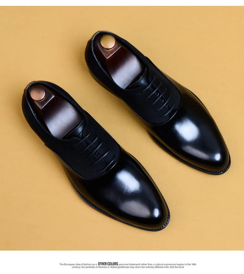 2024 New Italian Handmade Shoes British Style Formal Men's Oxford Shoe Genuine Leather Business Dress Shoes Retro Men's Shoes