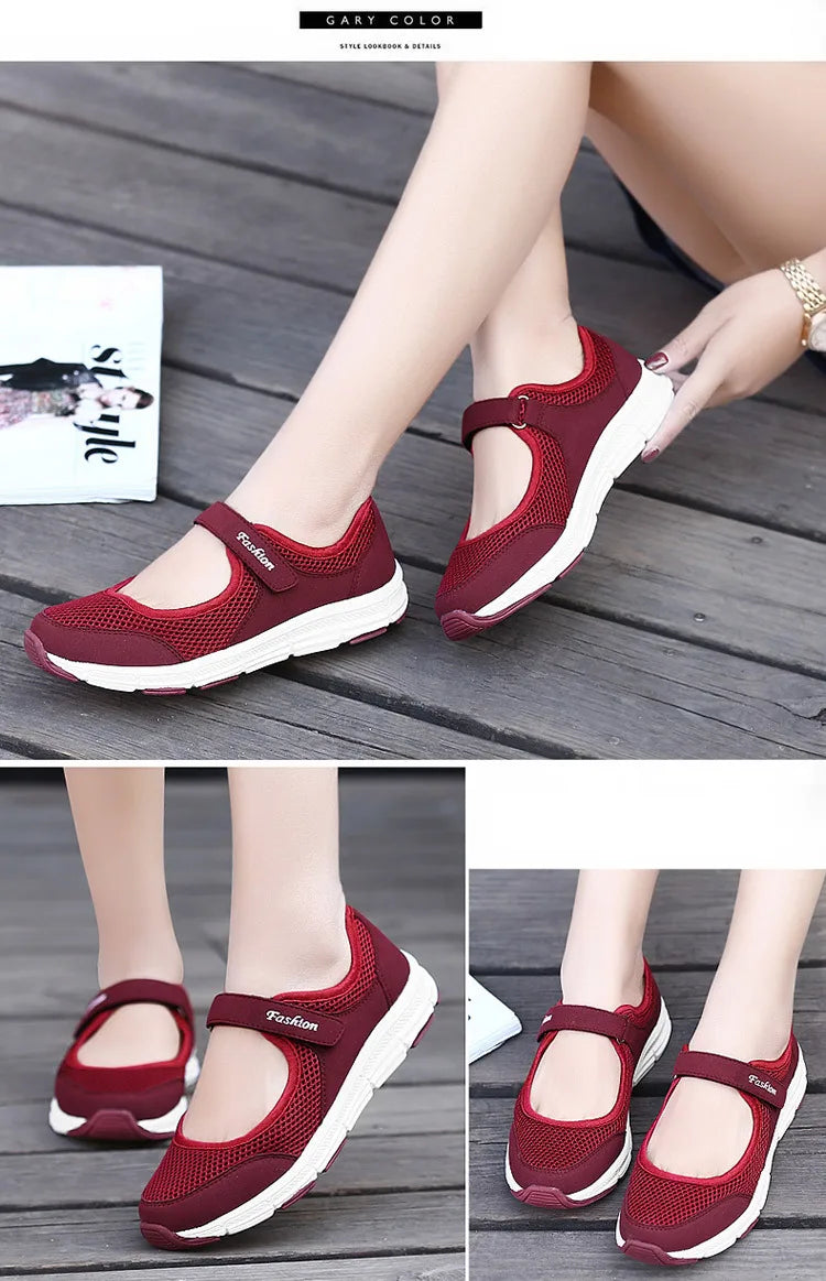 2024 Summer Women Casual Shoes Soft Portable Sneakers Walking Shoes Flat Soles for Women Breathable Slip on White Shoes