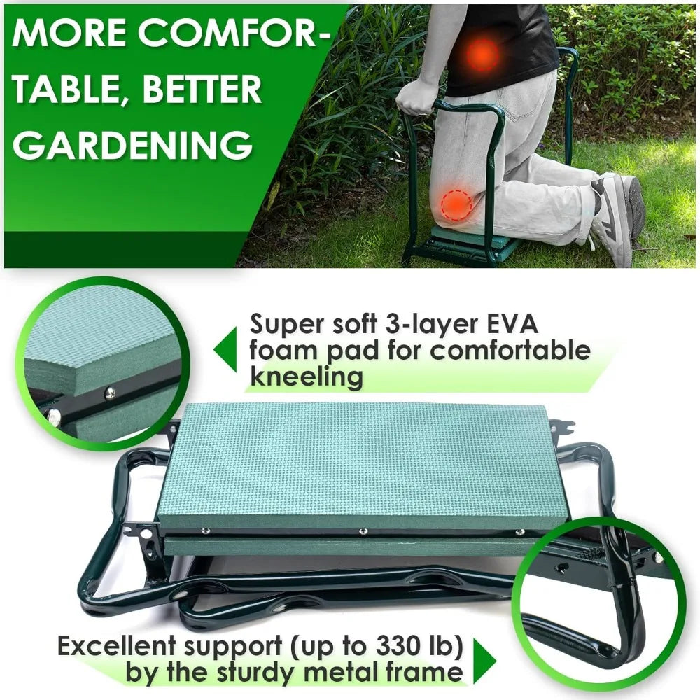 Brand New 2024 Garden Kneeler and Seat, Foldable Garden Stool, Heavy Duty Garden Chair for Kneeling and Sitting, Gardening Gifts